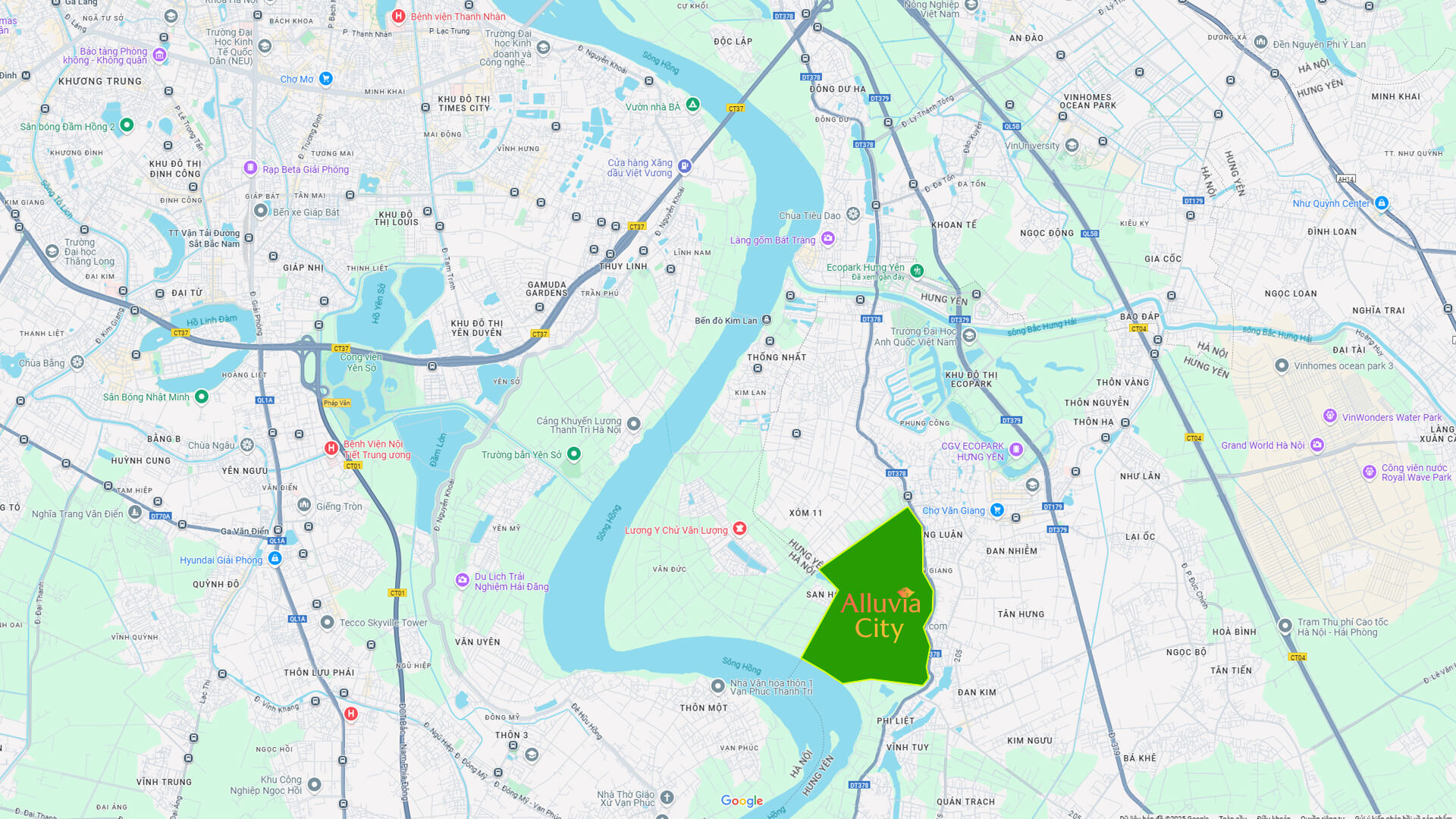 Vị trí dự án Alluvia City Văn Giang - Hưng Yên